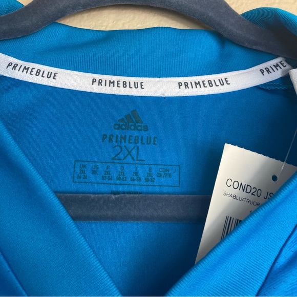 Adidas Women Primeblue Sz 2XL Soccer Football Jersey Bright Blue / Orange NWT - Picture 3 of 8
